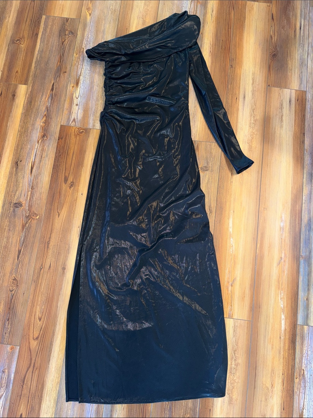 Cache One-Shoulder Black Evening Dress